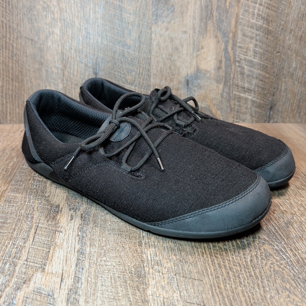 Xero Hana Hemp Barefoot Shoes Sz 14 Black Canvas Minimalist Lightweight Lace Up